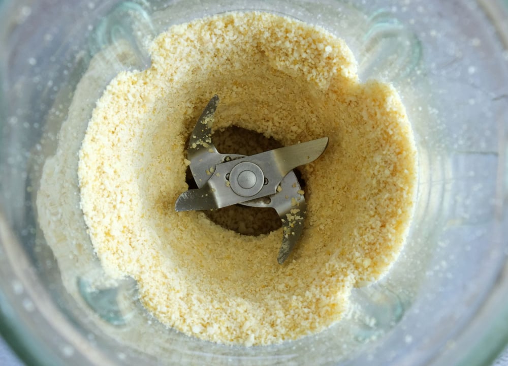 Vegan parmesan in a blender